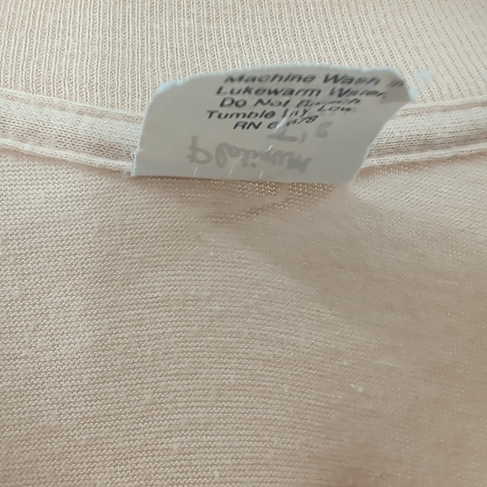 Vintage Platinum USA 80s Round Neck‎ Short Sleeve Graphic T-Shirt Ivory Size 4XL - Picture 5 of 8